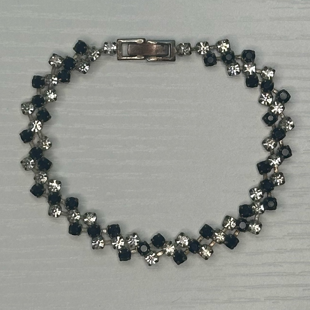 Black and Silver Tennis Bracelet